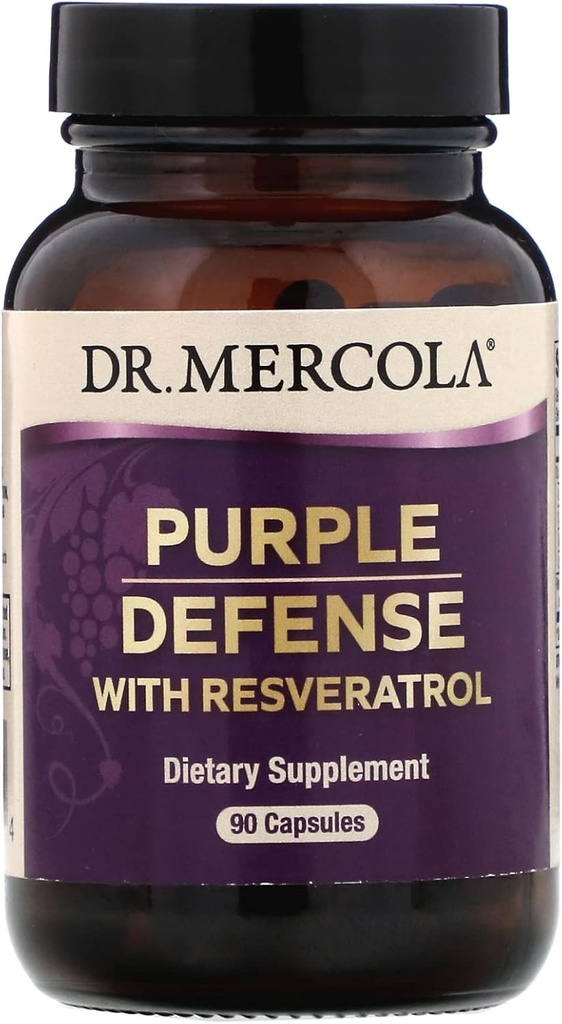 Dr. Mercola, purpura aizsardzība ar Resveratrol, 90 kapsulas