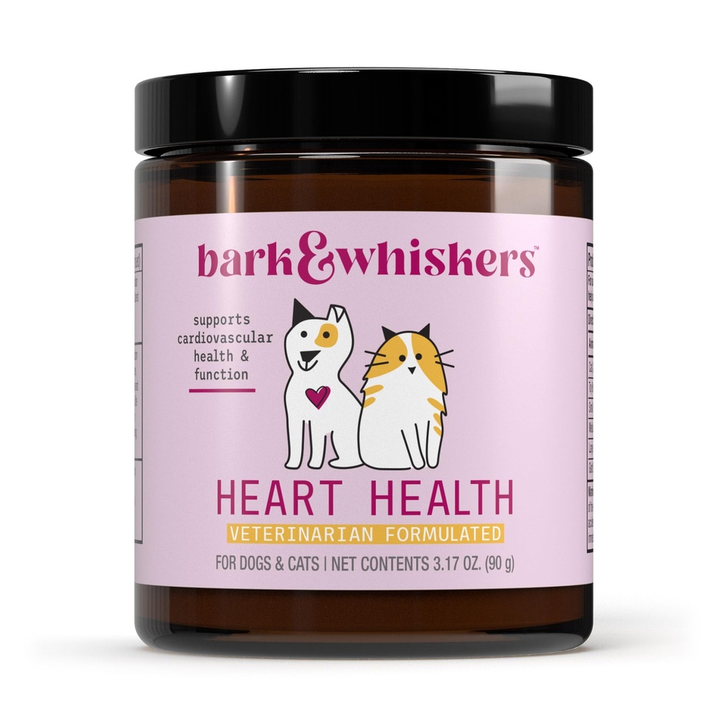 Bark & Whiskers Heart Health for Dogs & Cats, 3.17 oz. (90g), 90 skropstas, Cheddar Siers Flavor, Atbalsts sirds un asinsvadu veselība un funkcijas, Veterinārārstu formula, Non-GMO, Dr. Mercola