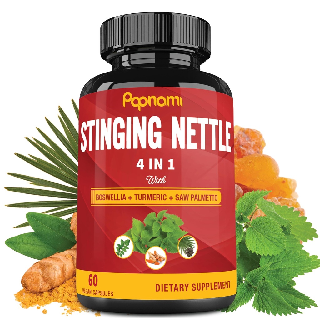 Stinging Nattle Extract Kapsulas ar Boswellia, Turmeric & Saw Palmetto - 2 Mēnesis Apgāds kopīgas, ķermeņa vadības, ādas, matu un immunity
