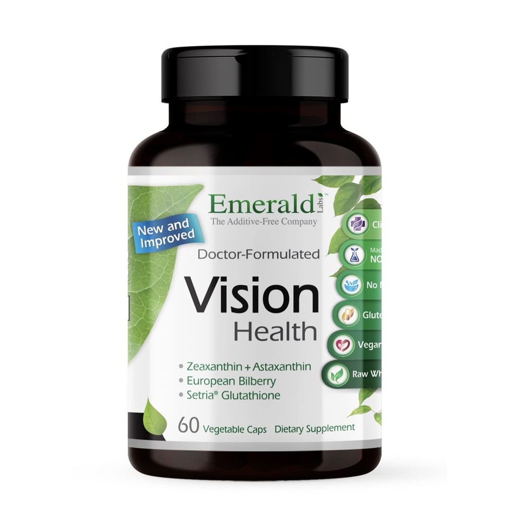 EMERALD LABS Vision Veselība - Premium Acu veselības papildinājums ar luteīnu, Zeaxanthin & Albion Helated Cinc - Vegāns un glutēns-free - 60 Dārzeņu kapsulas (30 dienu piegādes)