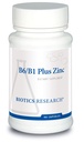 Biotics Research B6 B1 Plus Cinka izejmateriāli Aktīvās B vitamīnu formas, 5mg augsti biopieejamās cinka formas, Aktivitātes palīglīdzekļi vairāk nekā 300 Dažādi cinka atkarīgie enzīmi 90 kapsulas