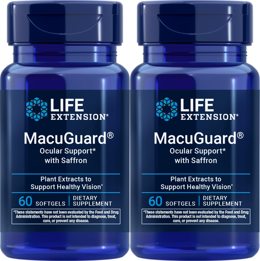 Life Extension MacuGuard Acu atbalsts ar Saffron, 60 softgels (2. iepakojums)