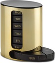 Daily Pill organizētājs - (4 reizes dienā) Stackable Medicinal Reminder - Premium Weekly AM/PM Pill Box with 7 Daily Stackable Trays and Medicine Organizators vitamīnu, zivju eļļas un piedevas, Gold