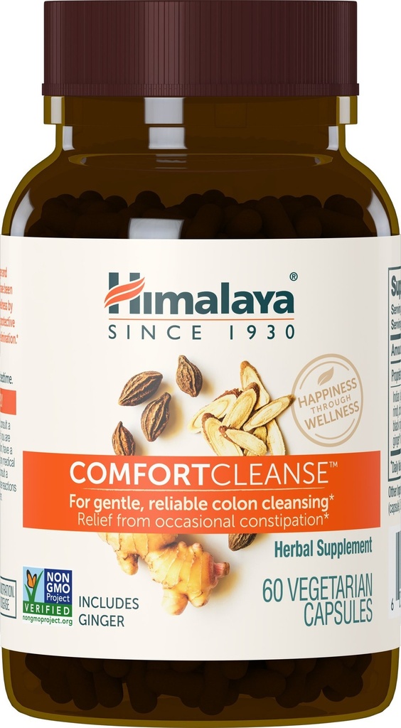 Himalaja ComfortCleanse priekš detoksa un džentlmeņa resnās zarnas tīrīšanas un dažkārt aizcietējuma, veģetārietis, 500 mg, 60 kapsulas, 1 mēnesis Apgāds