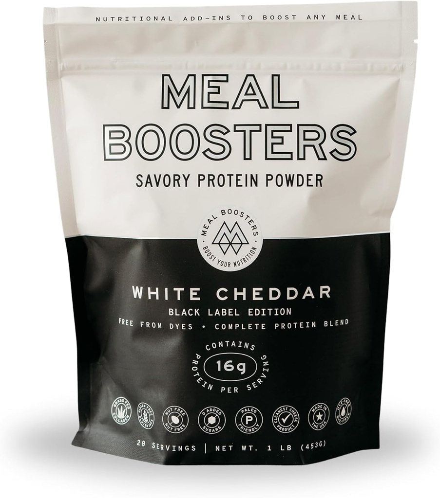 Savory White Cheddar Protein Pulveris – 16g Augstas olbaltumvielu ēdienreizes uzlabotājs vārīšanai – Keto Friendly, Gut & locītavu atbalsts – Kolagēna peptīdi