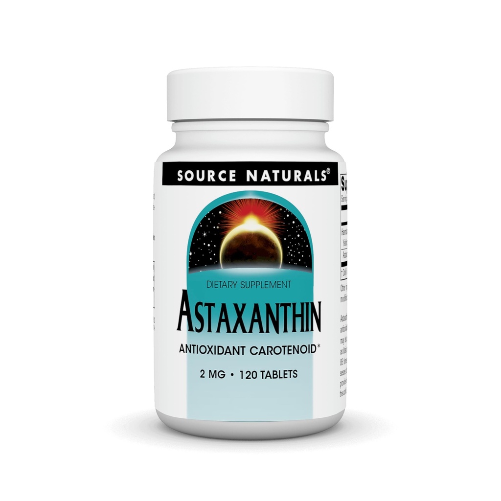 Avots Dabas astaksantīns, antioksidants Karotenoīds*, 2 mg - 120 tabletes