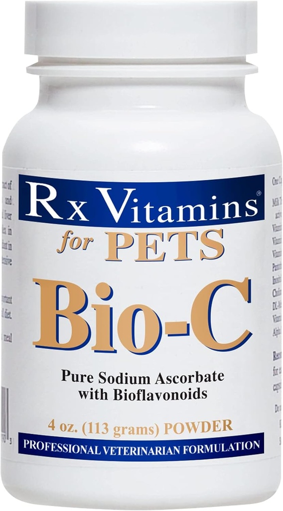 Rx Vitamīni Bio-C - vitamīns C suņiem un kaķiem - ar citronu bioflavonoids alerģijas atvieglojums - Imūnās atbalsta papildinājums - veicina veselīgu apvalku un ādu - locītavu papildinājums - 4oz