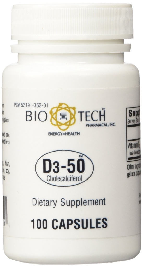 BioTech Pharmacal - D3-50 (50 000 SV) - 100 vāciņi (FFP)
