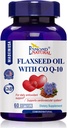 Linsēklu eļļa ar CO Q-10 (Ikdienas antioksidantu un sirds un asinsvadu sistēmas atbalsts), GMP, Natural Product Assn Certified, Ražots ASV - 400mg, 60 Softgels