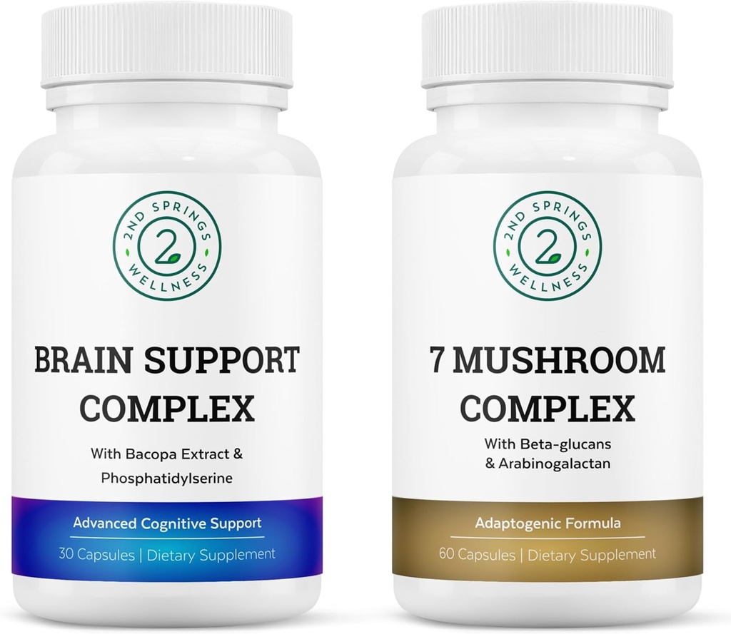 Mindful Focus Bundle - 7 Sēņošanas komplekss un smadzeņu atbalsts kognitīvajai skaidrībai un nootropiskajam uzlabojumam