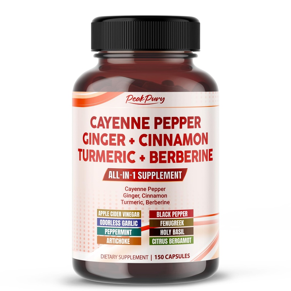Cayenne Pepper Ingver Turmeric Berberine - Digestion, Gut Heath Support - Ražots ASV
