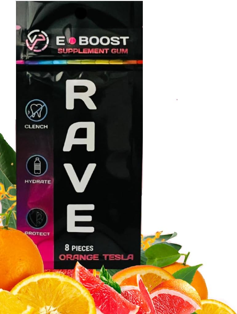 VitaPLUR E-Boost Gum, 10 Pack, Rave Papildinājums, Festival Wellness, Magnijs, Rave Vitamīni, Rave Gear, Antioksidanti un Elektrolīti, 5-HTP Bezmaksas! Pievienot