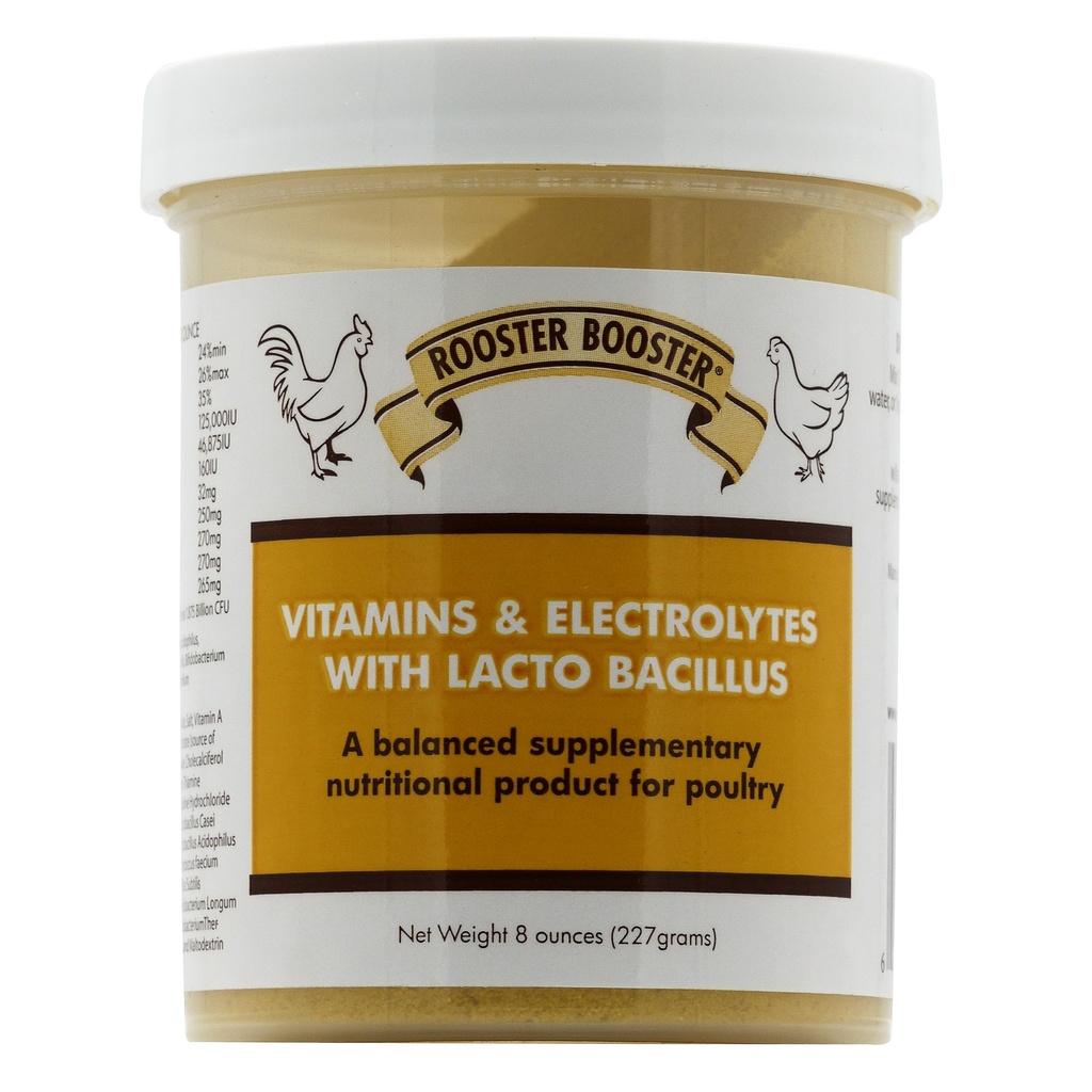 Rooster Booster Vitamīni un Elektrolīti ar Lactobacillus, Natural, 8oz.