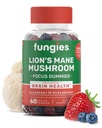 Fungies Lion's Mane Mushroom Gumies, Jauktas Mellenes un Zemeņu Flavor - Sēņu Papildspēle pieaugušajiem un bērniem Atbalsta smadzeņu veselību, Kognitīvās funkcijas, Focus, Memory & Mood, 60 Servējumi