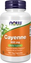 Cayenne (Capsicum annuum) 500 mg, augu izcelsmes uztura bagātinātāji, 100 Veg kapsulas