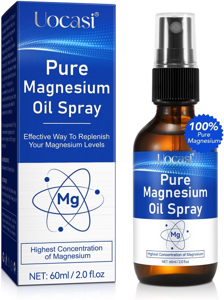 Magnija eļļa kājās, tīra magnija eļļa Spray, Barīgs āda, Unclog Pores, mazināt matu izkrišana, 2 Oz