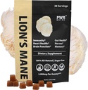 REAL Lion s Mane Mushroom Gummies - sirds, Immunity, iekaisums, smadzeņu atbalsts, Vegan, bezcukura, GF, 30 TRUE Kalpo, 3.7oz