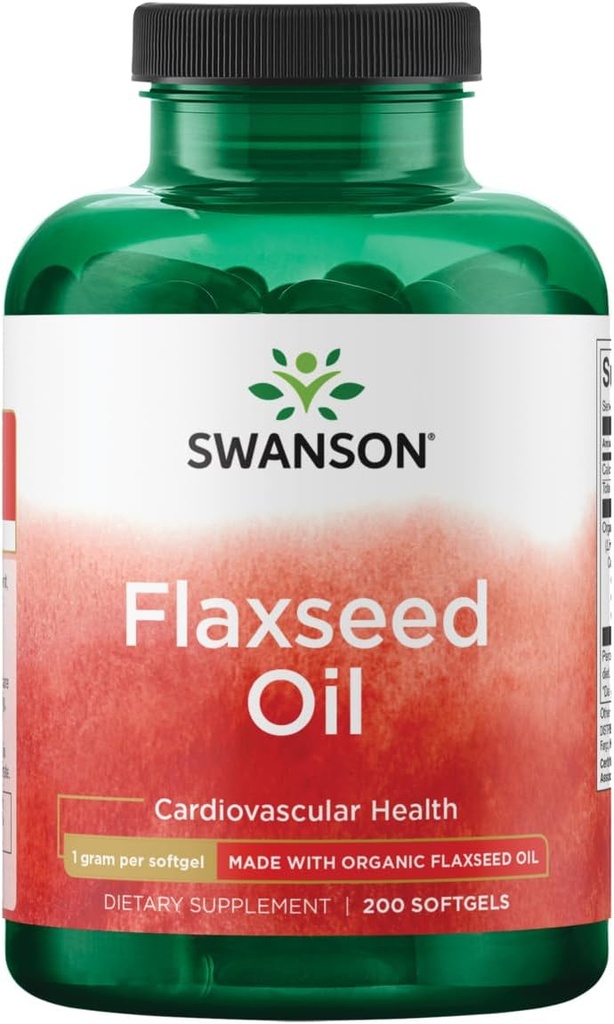 Swanson Linsēklu eļļa (Omegatru) 1000 Milligrams 200 Sgels