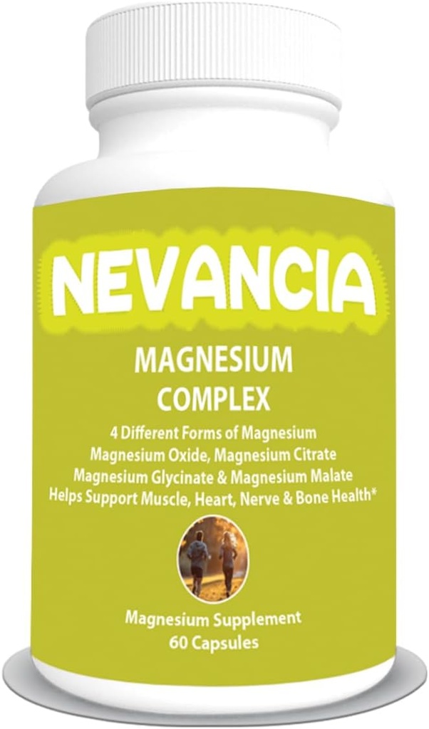 Magnija komplekss ar magnija glicinātu, magnija malātu, magnija citrātu, magnija oksīdu, stresa un miega palīglīdzekli, smadzeņu un sirds atbalstu, muskuļiem, locītavu un kaulu atbalstu