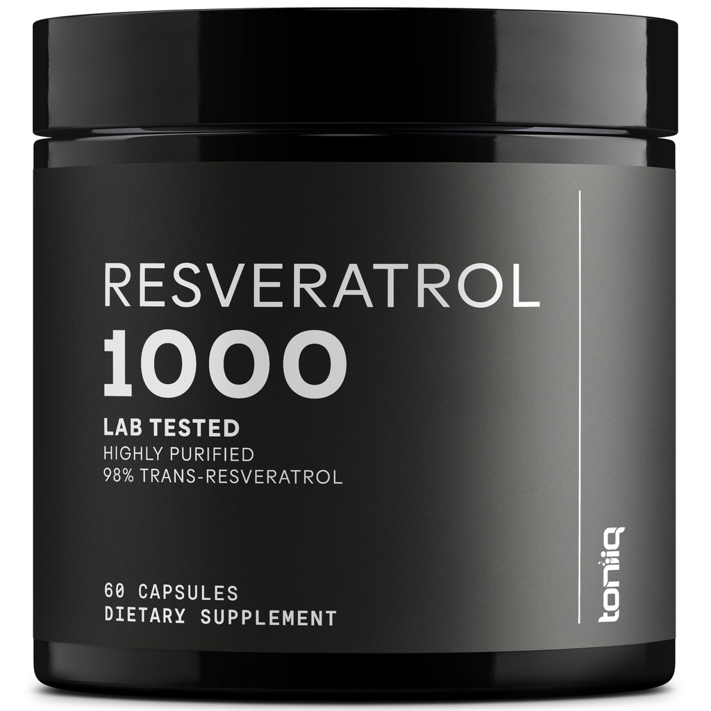 Īpaši augstas potences trešās puses pārbaudīts Trans Resveratrol 1000mg - 98% Tīrs, ļoti attīrīts un biopieejams - Resveratrol Polygonum Saknes ekstrakts - 60 kapsulas