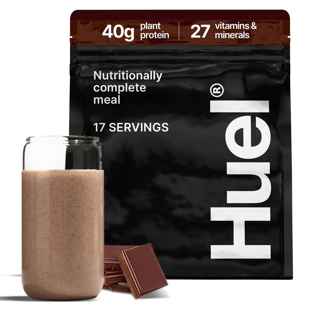 Huel Black Edition - Chocolate 40g Vegan Protein pulveris -- Uzturs Complete maltīte - 27 Vitamīni un minerālvielas, bez lipekļa - 17 Kalpo