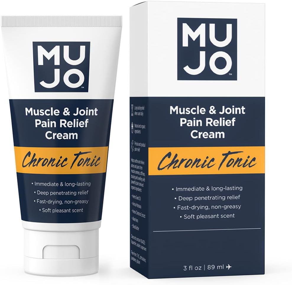 MUJO Hronisks toniks Muskuļu un locītavu sāpes Relief Cream - ātri darbojas, garša-Lasting Organic Sastāvdaļas - Dziļa iekļūst Artrīts / Springs - 3 fl oz