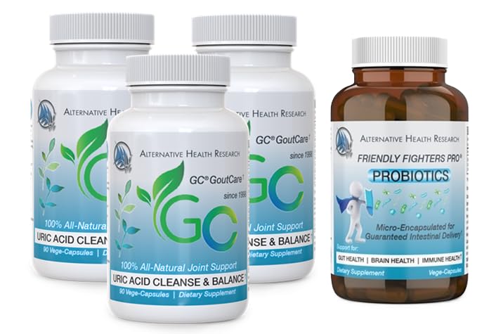 GC® GoutCare un Friendly Fighters® Probiotika: urīnskābes attīrīšanas iepakojums