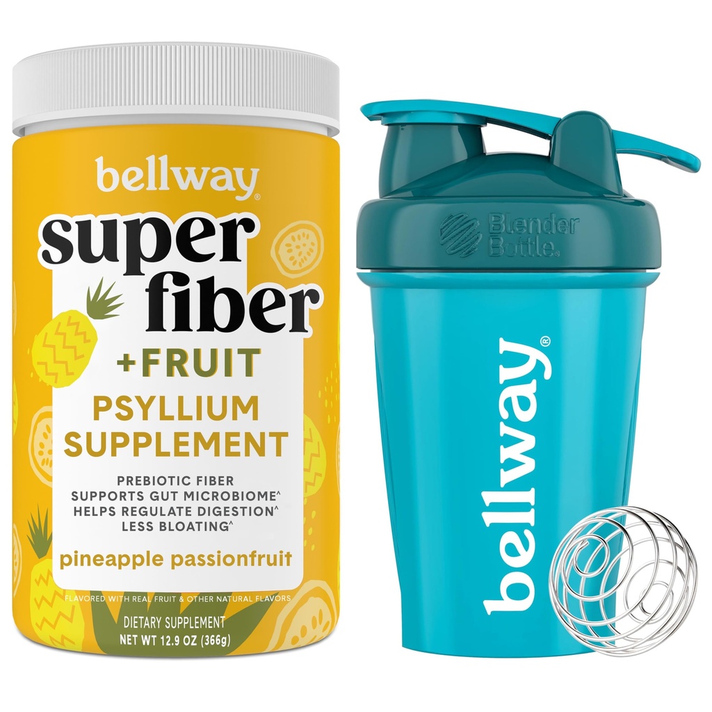 Bellway Super Fiber Pulveris + augļi, ananasu Passion Fruit Shaker Pudele Bundle