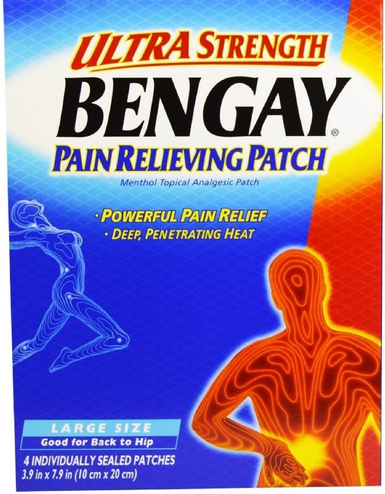 BENGAY Ultra stipruma sāpes Relieving Patches liels izmērs 4 katrs (iepakojums no 4)