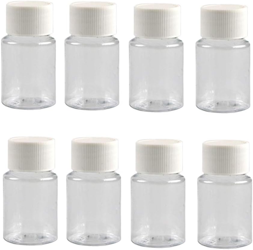 12PCS 30ML 1OZ Caurspīdīgas Tukšas plastmasas pudeles ar baltu skrūvējamu vāciņu Ciets pulveris Kapsulas Tabletes turētājs Uzglabāšanas kārba Uzpildāms Pārnēsājams Noturīgs Konteiners Jar Pot ceļošanas ikdienas dzīvei
