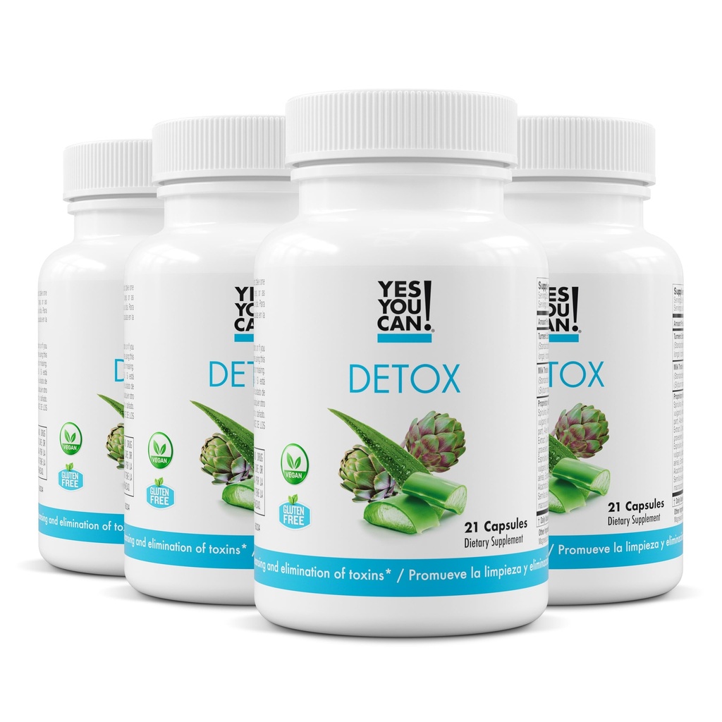 Jā, jūs varat! Dabas Detox tabletes - Diurētiskā tīrīšana ar elektrolītiem un vitamīniem - palīdz ar ūdens aizturi - bez lipekļa, 21 kapsulas (4 iepakojumi)