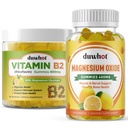 Migraine Relief - vitamīns B2 Gumijas (Riboflavin) 400mg un magnija oksīda Gumies 400mg, galvassāpes atvieglojumu un nervu sistēmas atbalsts