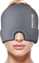 TIKAI KOPĪGĀ MIGAINE Relief Cap, Nomierinoša Migraine Mask,Upgraded Oderless Gel Lead Head Wrap, Karstā un aukstā terapija, FSA vai HSA Piemērots Galvassāpes Ledus iepakojums spriedzei un stresam (Grey)