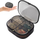 Daily Pill organizētājs, 4 iecirkņi Portable Pill kaste ar mitruma-Proof dizains, Cute Medicine organizētājs turēt vitamīnu, zivju eļļa, papildinājumi un zāles