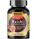 Reiši Sēnes ekstrakts - Premium kvalitāte, Tikai augļkopība, Antioksidants, Pmonotes Longevity, Immunity Booster, Enerģija & Vitalitāte, Noņem Nogurumu, 90 Veg Caps.