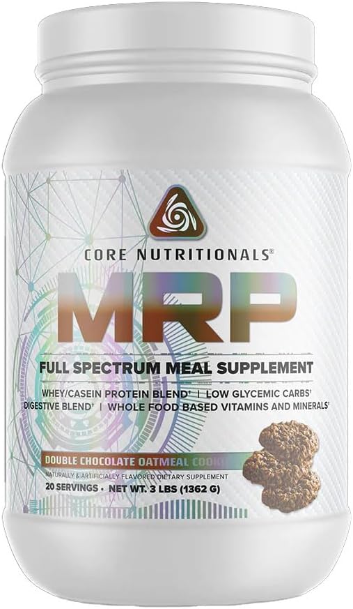 Pamata uzturs Platinum MRP Full Spectrum Meal Replacement, ilgstoša atbrīvošana visu dienu Aminoskābju atbalsts, 27G proteīns, 20 Kalpojumi (Dubultās šokolādes auzu cookie)