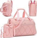Pink Women's 40L Gym Duffel ar kurpju nodalījumu - Carry On Weekender Nakšņošana Bag - Personīgais postenis Travel Workout Tote