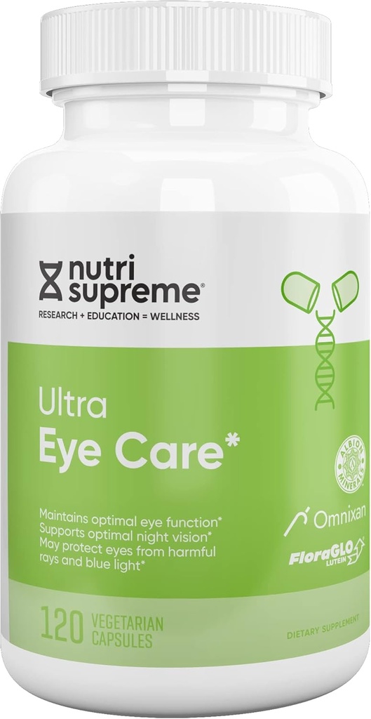 Nutri Augstākā pētniecība Ultra acu kopšana ar luteīnu acu veselībai un labsajūtai, 120 Veģetārās kapsulas, Košera