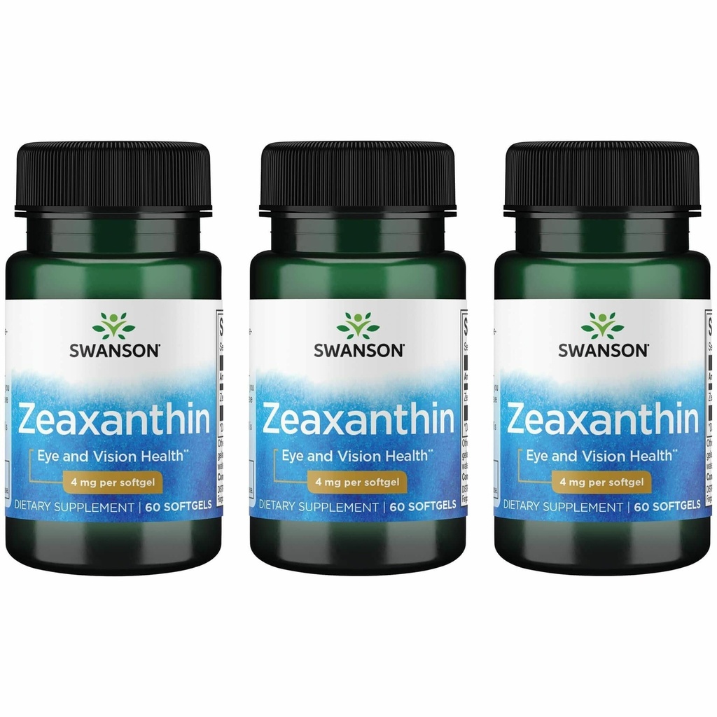 Swanson Zeaxanthin 4 Milligrams 60 Sgels (3 iepakojumi)