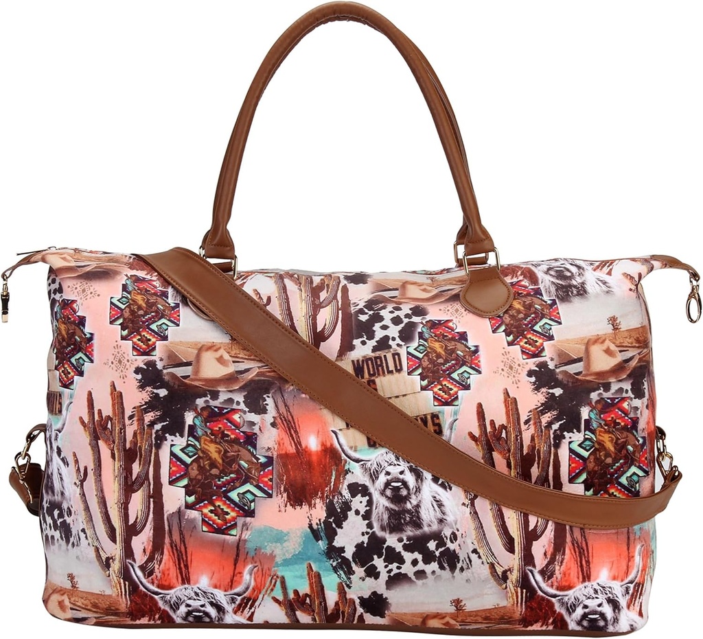 Weekender Bag Duffle soma Sievietēm lielas ceļojumu Tote Bag Nakšņošana Weekend Somi ar plecu Cow Leopard Atzec...