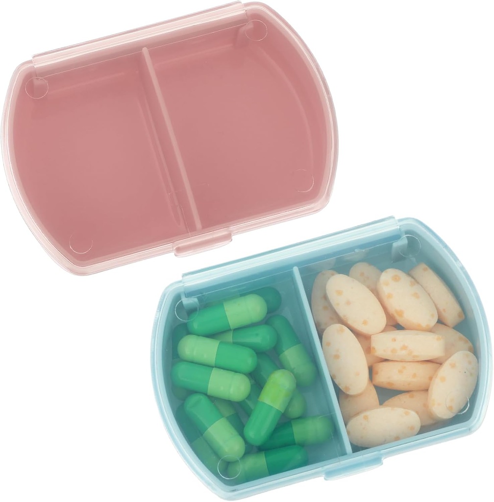 Sibba Pill Organizators Box Case 2 PCS Ūdensdrošs Travel Medicines Container Purse Essentials Small Cute Zivju eļļas turētāja papildinājumi Mini Pillbox Dispenser Atgādinājums Portatīvie kabatas Pouch piederumi