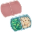 Sibba Pill Organizators Box Case 2 PCS Ūdensdrošs Travel Medicines Container Purse Essentials Small Cute Zivju eļļas turētāja papildinājumi Mini Pillbox Dispenser Atgādinājums Portatīvie kabatas Pouch piederumi