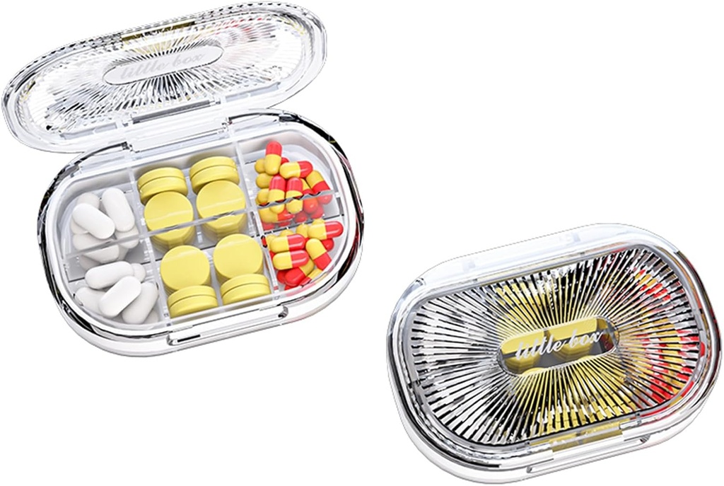 Maza Pill kaste, mitruma aizsargpiltuve, ceļojumu Pill organizators kabatā Purse, ikdienas portatīvā medicīna Vitamīns, zivju eļļa, papildinājums (balts)