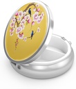 Pill Box 3 iecirknis mazpiltuve, Portable kabate vai Purse Pill organizētājs Pill konteineru turētājs turēt vitamīnus, zāles, zivju eļļu un piedevas (Peach Blossom)