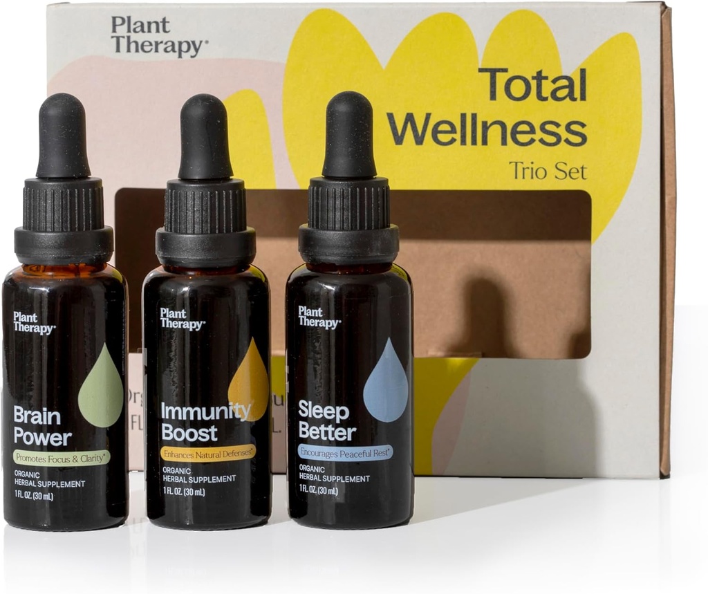 Augu terapija Kopējais labsajūtu Trio Komplekts 30 ml Katrs Imunity Boost, smadzeņu jauda un miega Labāk