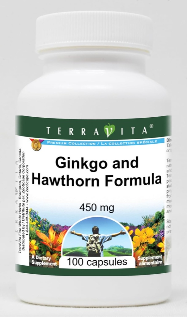 Ginkgo un Hawthorn formula - 450 mg (100 kapsulas, ZIN: 514013)
