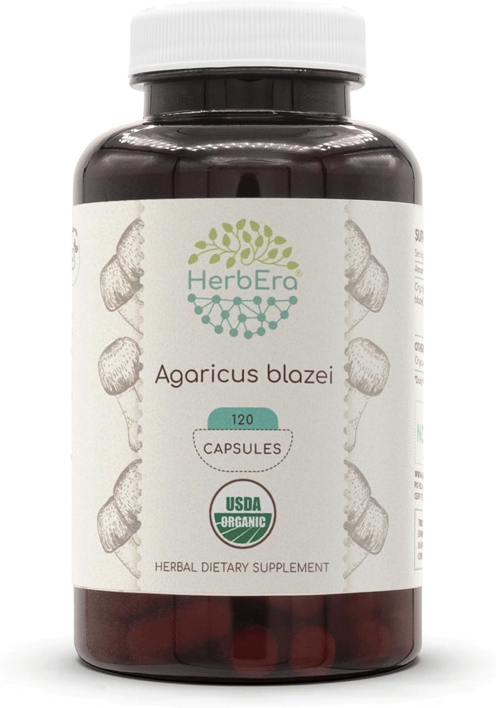 HerbEra Agaricus Blazei USDA Organic 120 Kapsulas 