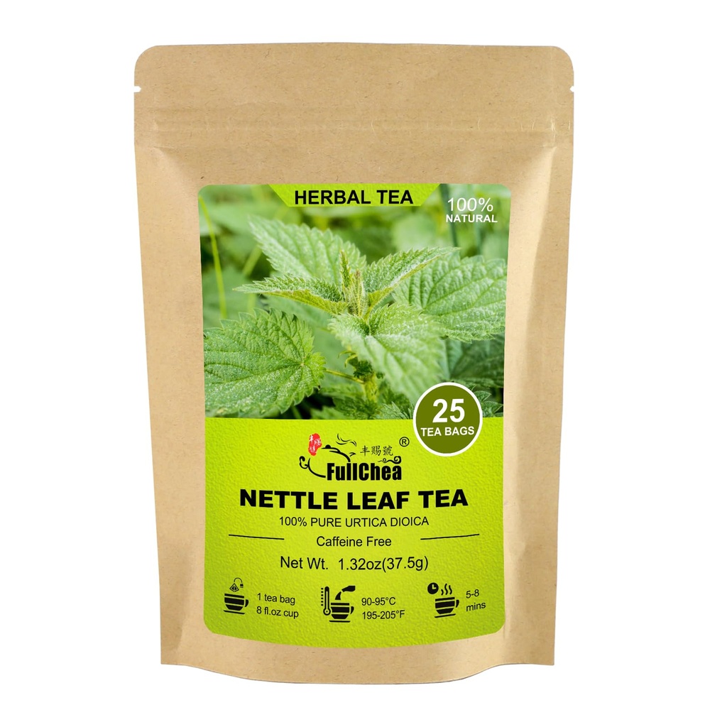 FullChea - Nattle Leaf tējas maisiņi, 25 Teabags, 1,5g/maiss - Dabīgi stinging Nettle tēja - atbalsts acu veselību un stiprināt kaulus