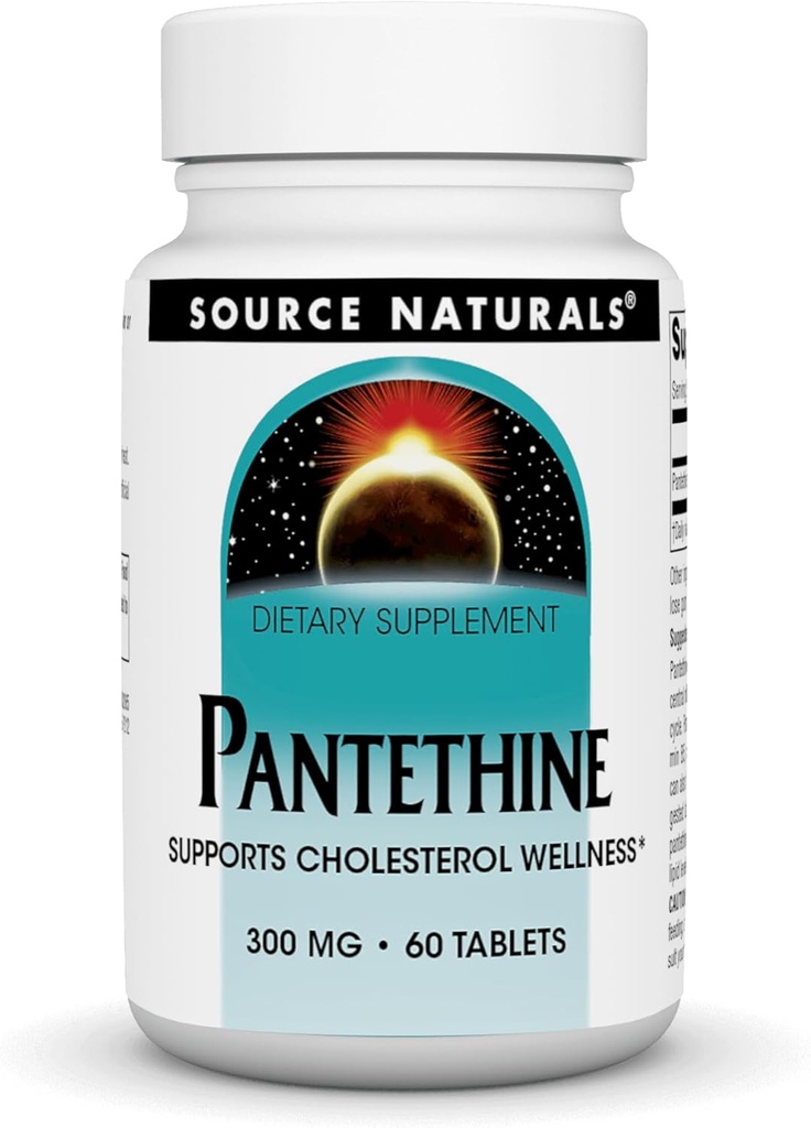 Avots Dabas Pantethine, atbalsta Cholesterl Wellness*, 300 mg, 60 tabletes