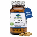 Tīra kalnu botānika Bacopa Monnieri kapsulas - Vegan Caps with Organic Bacopa & Standardized Bacopa Extract papildinājums